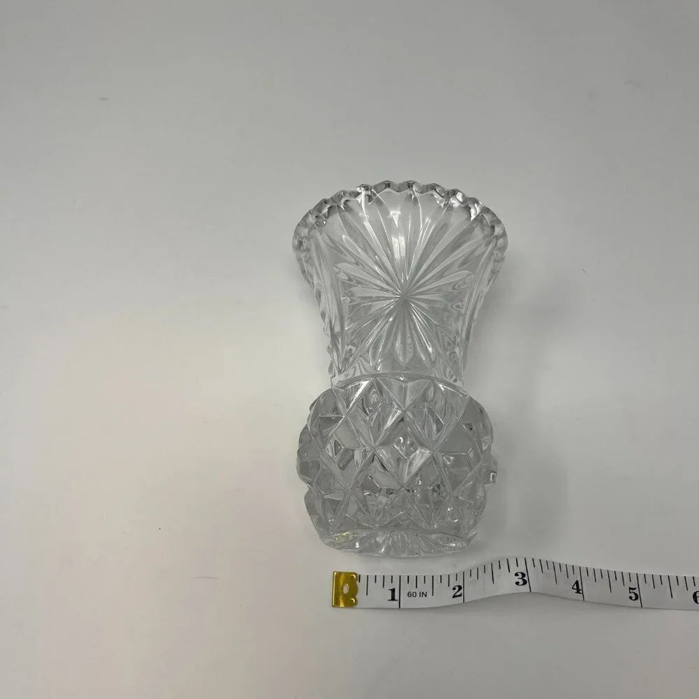 Vintage lead crystal vase small Czech Bohemian